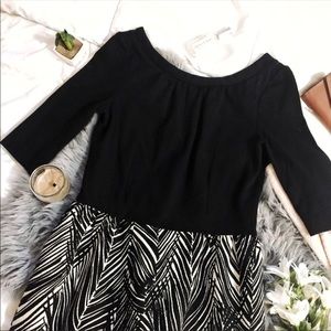 Milly Scribble PalmLeaf FitFlare Deep V Back Dress